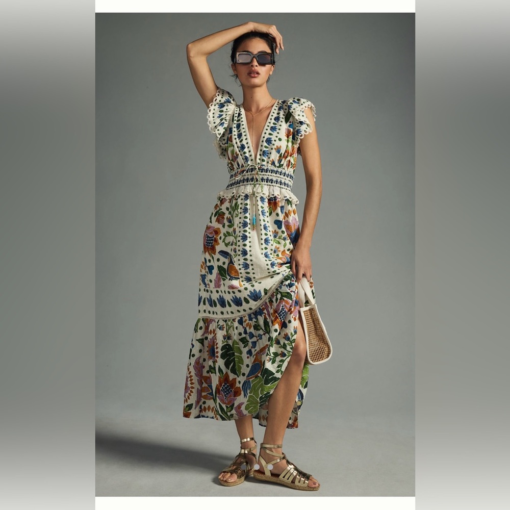 Farm Rio Summer Garden Maxi Dress